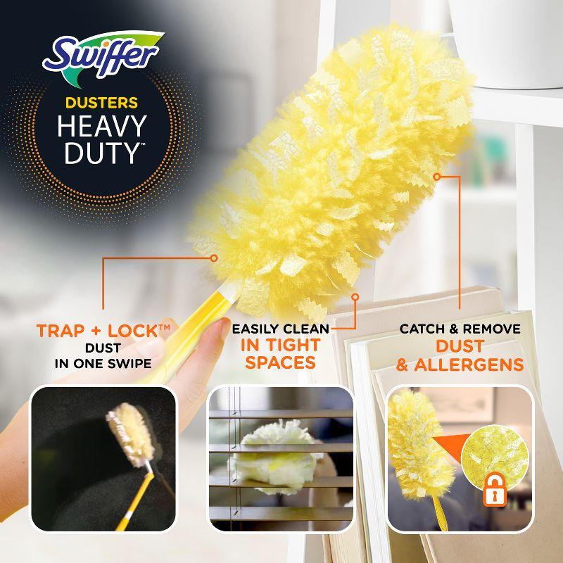 Swiffer Dusters Heavy Duty Super Extendable Handle Dusting Kit(Extension Pole, Extendable Handle,4 Duster Refill) - 4ct