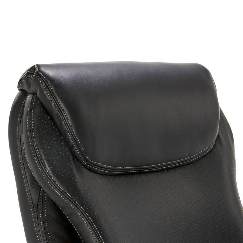 Ergonomic High-Back Black Leather Executive Swivel Chair with AIR Lumbar Support