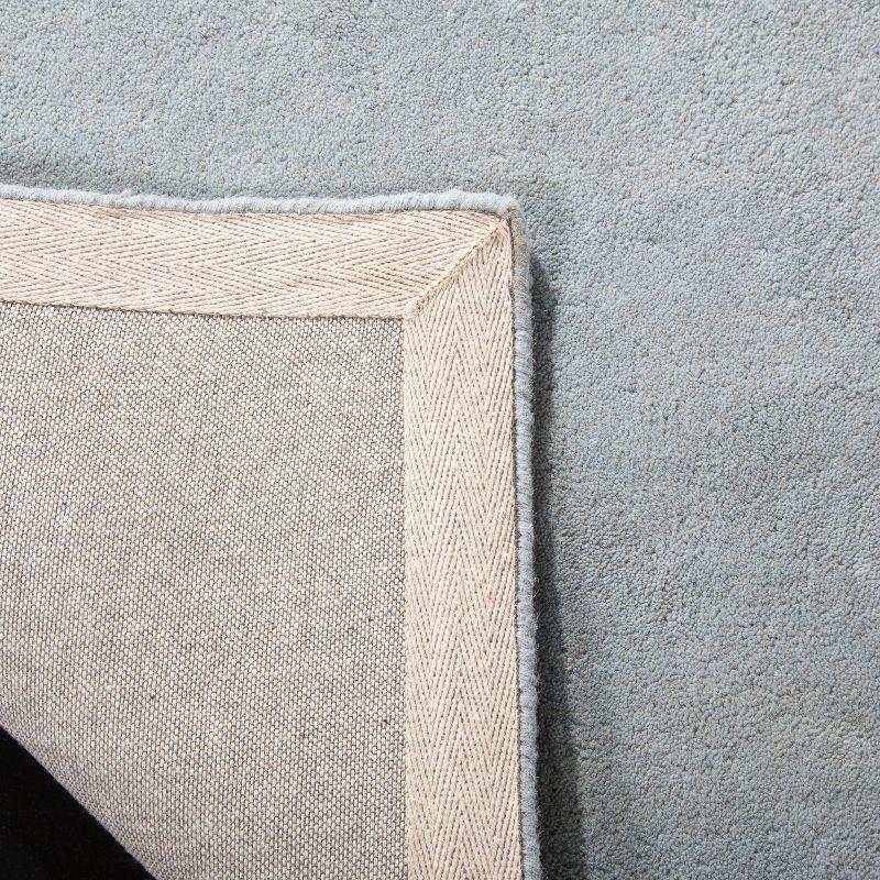 Light Blue and Ivory Hand-Tufted Wool Area Rug