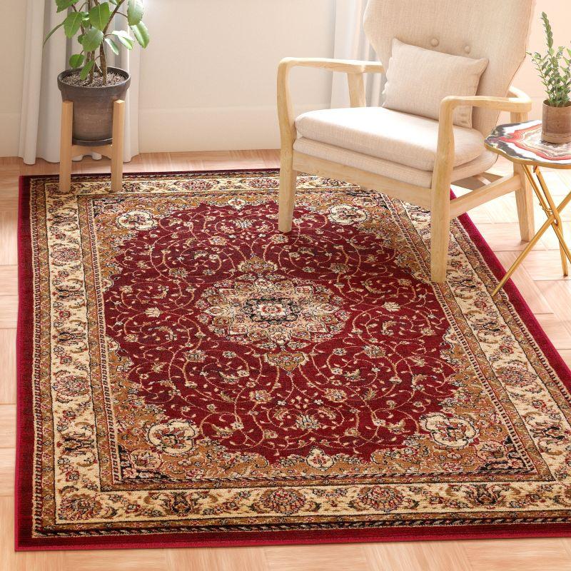 Lyndhurst LNH329 Power Loomed Area Rug - Red/Ivory - 5'3"x7'6" - Safavieh