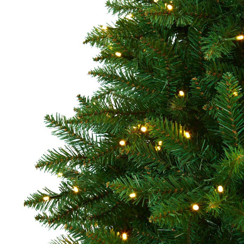 Nearly Natural 7.5-ft Green Valley Fir Artificial Christmas Tree with 500 Clear LED Lights