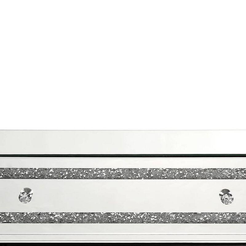 32" Noralie Decorative Storage Cabinet Mirrored, Faux Diamonds - Acme Furniture: Acrylic Surface, MDF Frame, No Assembly Required