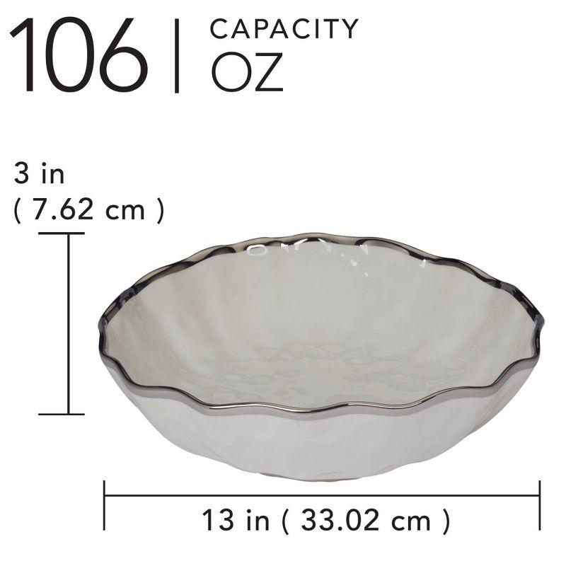 Certified International 106oz Regency Serving Bowl Silver