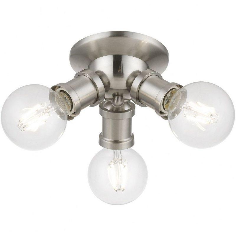 Livex Lighting Lansdale 3 - Light Flush Mount in  Brushed Nickel
