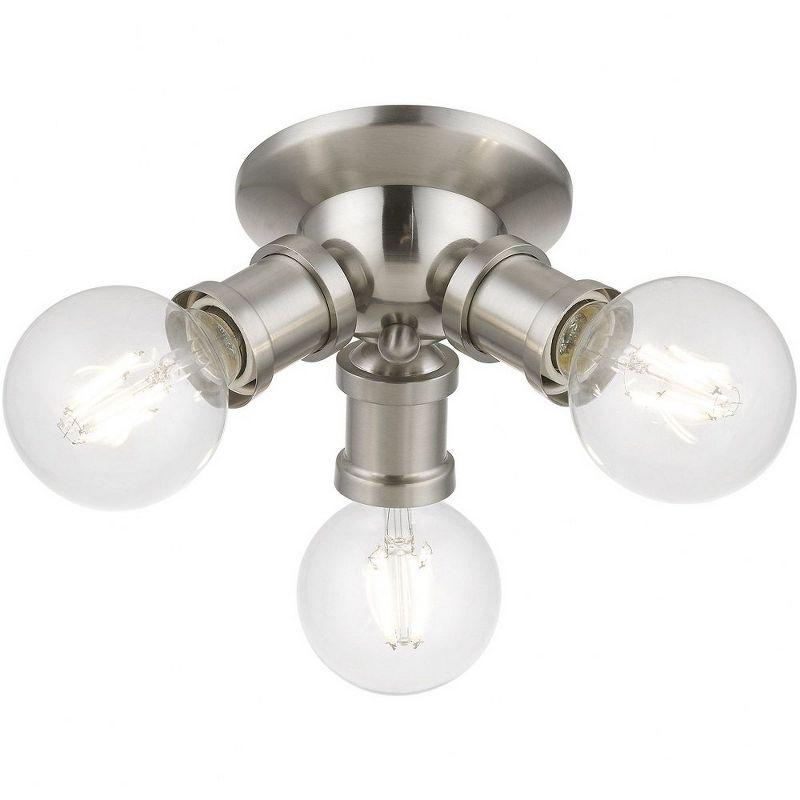 Lansdale 7" Brushed Nickel 3-Light Transitional Flush Mount