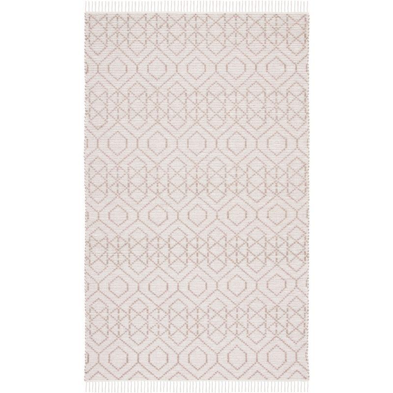 Handmade Brown and Beige Cotton Reversible 4' x 6' Rug