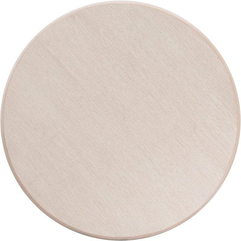 East West Furniture, Round Dining Table With Round Wire Brush Butter Cream