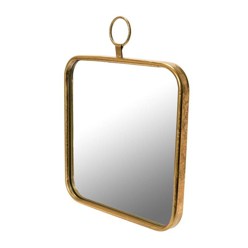 Metal Framed Wall Mirror Gold - Storied Home: Rounded Edge, Iron & MDF, 15.75"L x 19.75"H