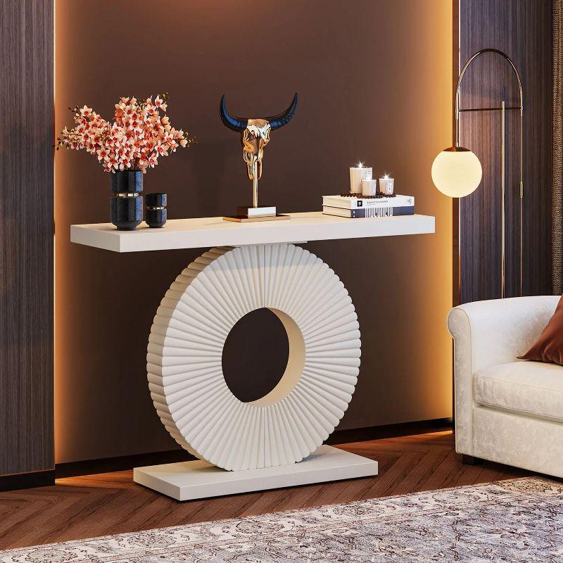 Hommoo 40 inch Console Table with Geometric Base