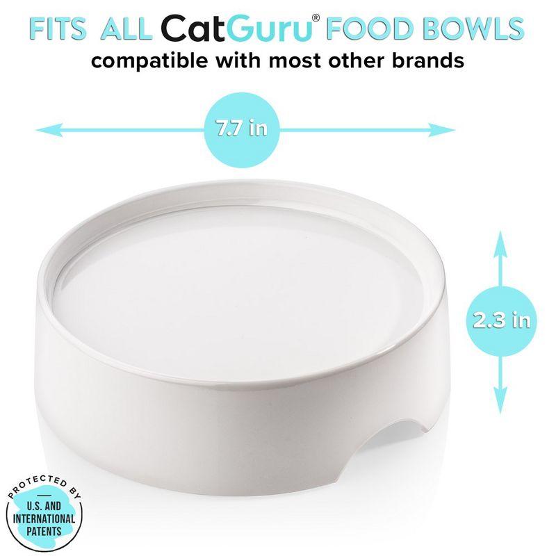 CatGuru Food Table for Cat Bowl, Marshmallow