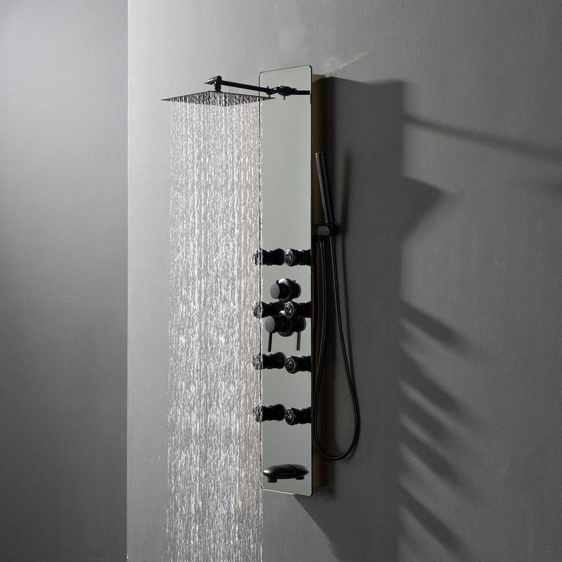 BWE 8-Jet Multifunction Shower Panel System Mirror treatment Shower Head and Handheld Shower head