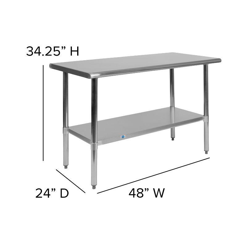 Stainless Steel 48" Commercial Work Table with Undershelf