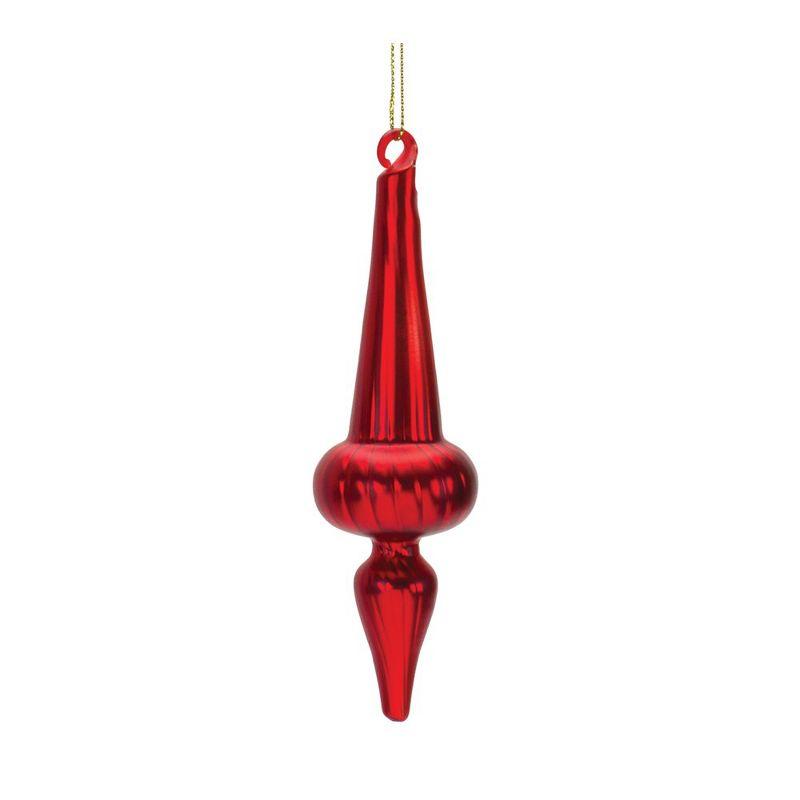 Melrose Ribbed Glass Finial Ornament (Set of 12)