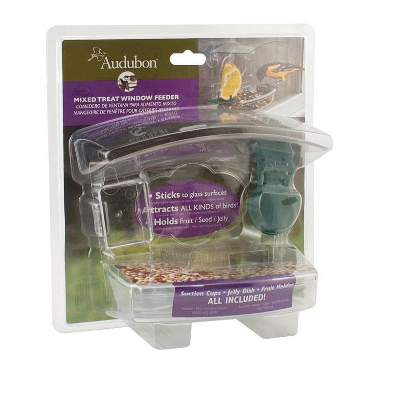 Clear Plastic Window Mounted Wild Bird Feeder with 2 Ports