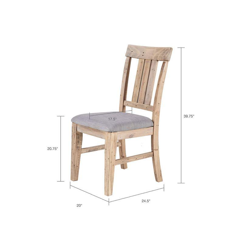 Ink+Ivy Set of 2 Sonoma Dining Side Chair Natural/Gray: Upholstered, Wood Frame, Foam Cushion