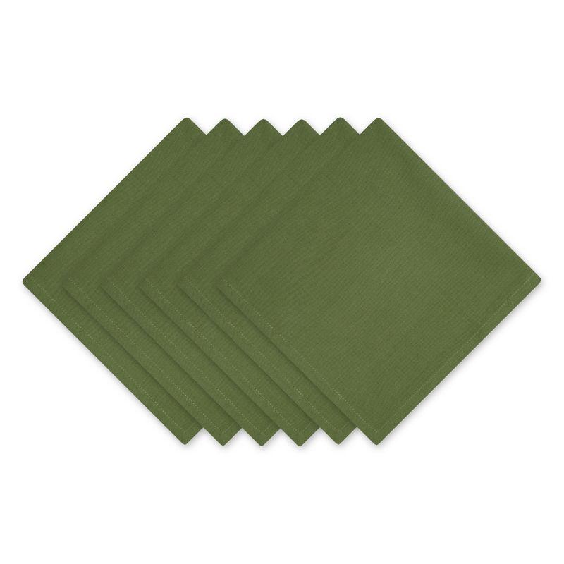 Design Imports  Solid Cotton Napkin Set 6 Piece, Antique Green, 20X20"