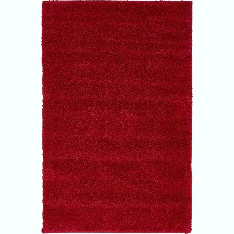 Calabasas Chic Red Rectangular Indoor Shag Rug, 3x5 ft