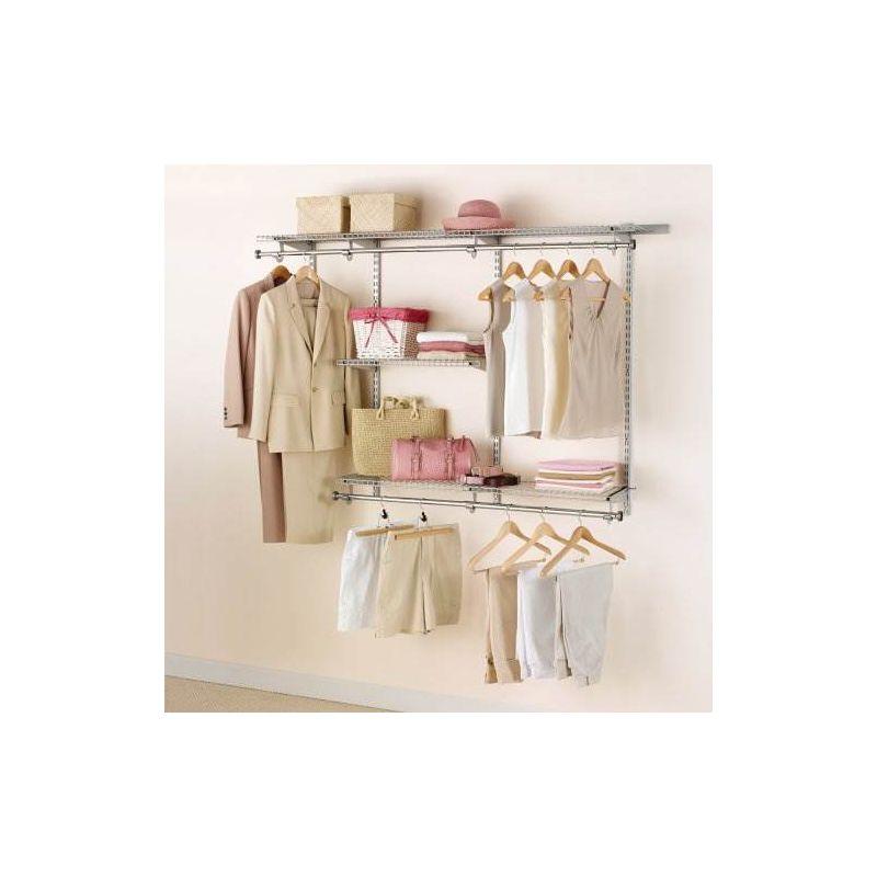 Rubbermaid Adjustable Silver Metal Closet Organizer Kit