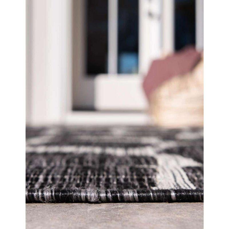 Unique Loom 6' 1 x 9' 0 Rectangle Indoor/Outdoor Safari Charcoal Gray Area Rug