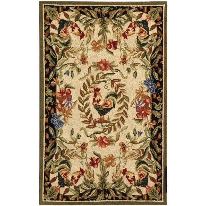 Chelsea HK92 Handmade Accent Rug - 2'6"x4' - Creme/Black - Safavieh