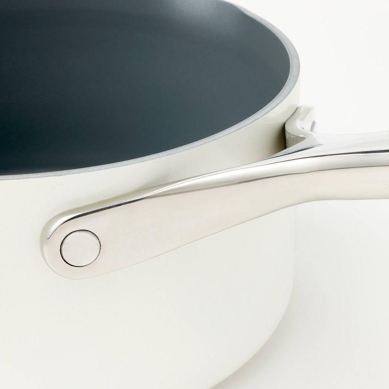 1.5qt Nonstick Ceramic Coated Aluminum Sauce Pan Cream - Figmint™: Induction Safe, Dishwasher Safe, 1 Year Warranty