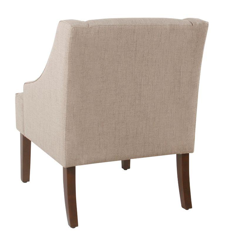 HomePop Classic Swoop Arm Accent Chair Tan: Upholstered Polyester, Foam-Filled, Plywood & Hardwood Frame