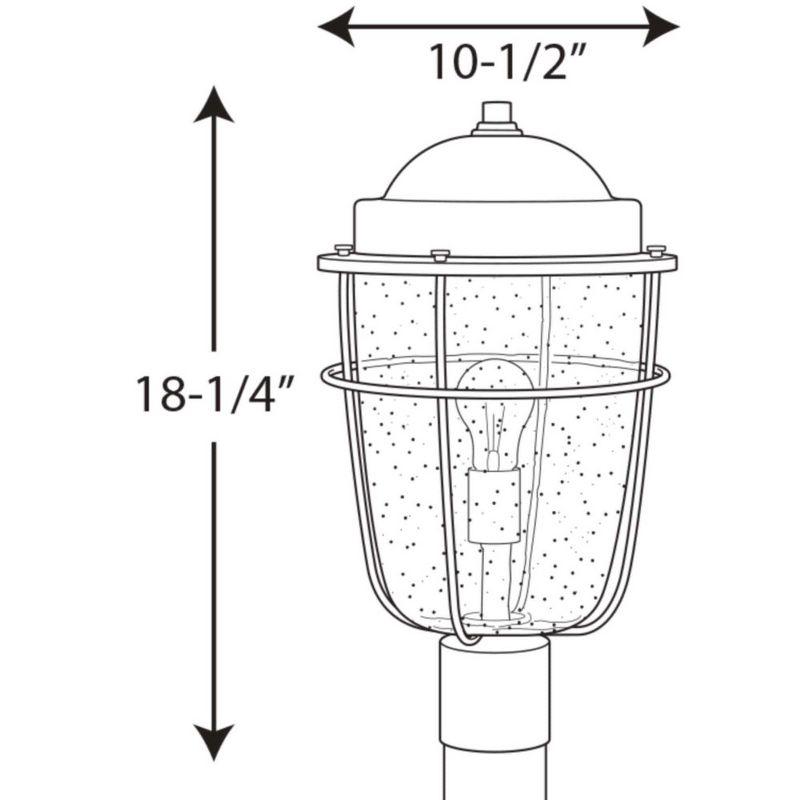 Black Incandescent Nautical Post Lantern with Seeded Glass