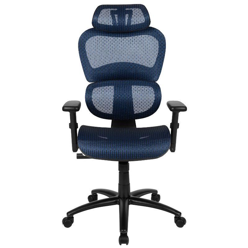 Flash Furniture Ergonomic Mesh Office Chair with 2-to-1 Synchro-Tilt, Adjustable Headrest, Lumbar Support, and Adjustable Pivot Arms