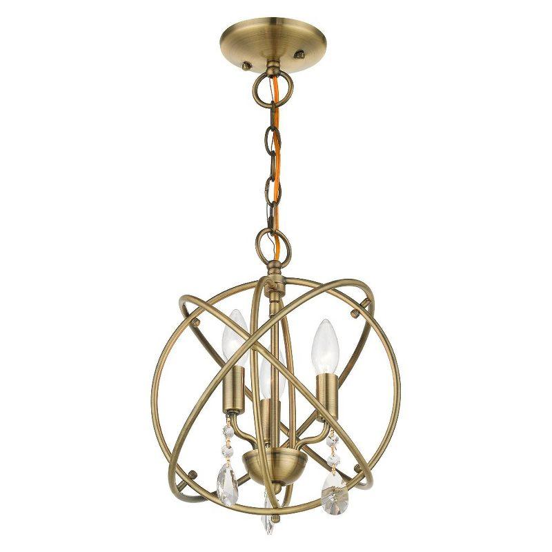 Livex Lighting Aria 3 - Light Chandelier in  Antique Brass