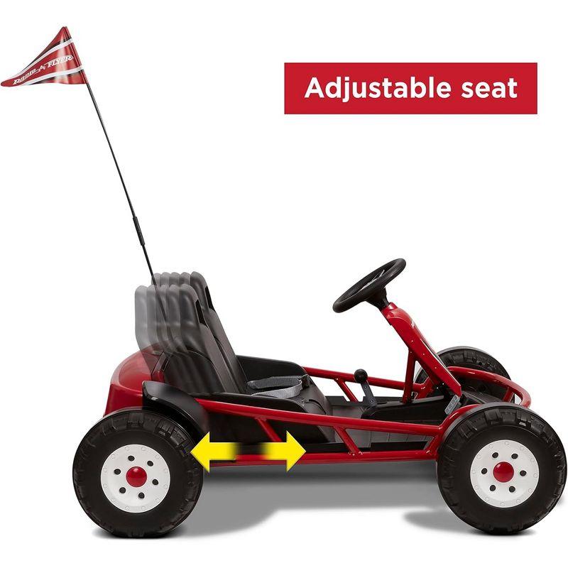 Radio Flyer Ultimate 24 Volt Electric Go-Kart with 2 Seats, Adjustable Seat, Rubber Wheels, and Speeds up to 8 MPH, for Kids Ages 3-8, Red