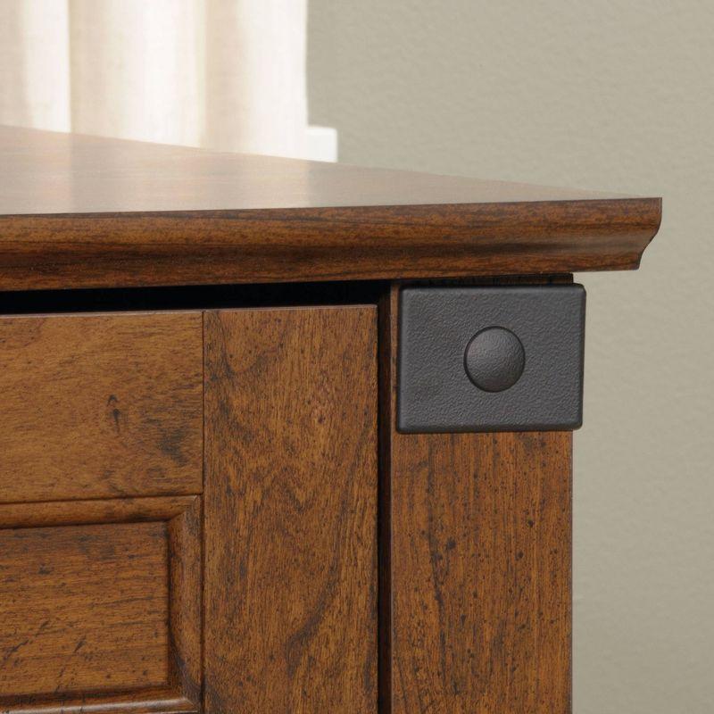 Carson Forge Corner Computer Desk Red - Sauder: Home Office Workstation with CPU Storage & Wire Management