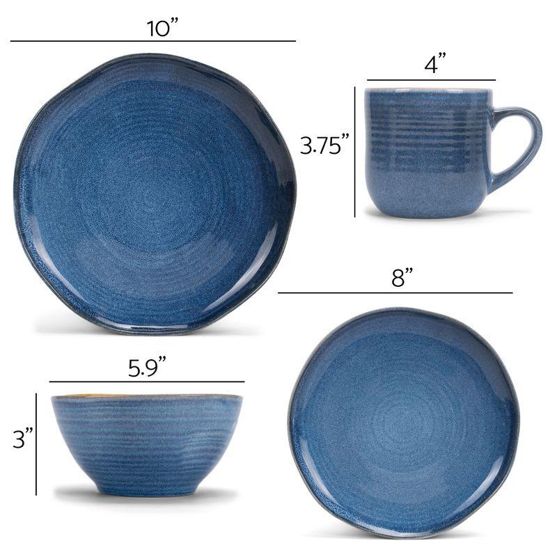 Cobalt Blue Ceramic Stoneware 16-Piece Dinnerware Set