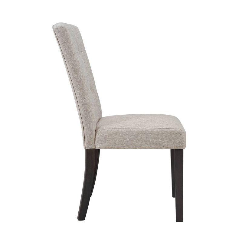 Set of 2 Landon Tufted Upholstered Chair Set Taupe - Picket House Furnishings: Contemporary Polyester, Foam-Filled