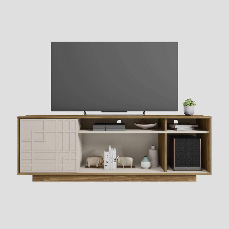 Techni Mobili Contemporary TV Stand for TVs up to 70" Oak: Modern Entertainment Center with Storage, Cable Management