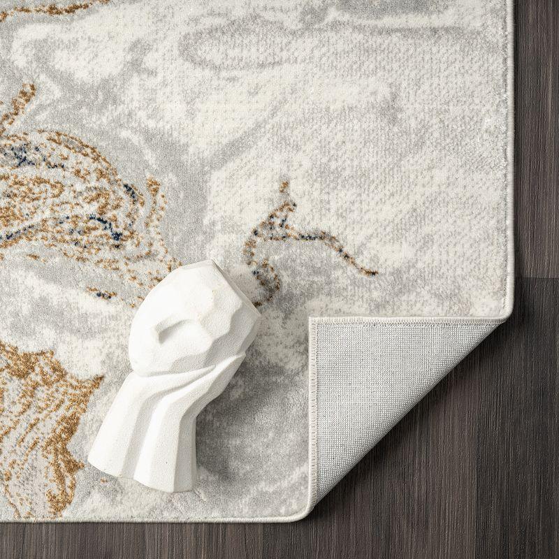 Luxe Weavers Marble Swirl Abstract Area Rug, Gray 4x5