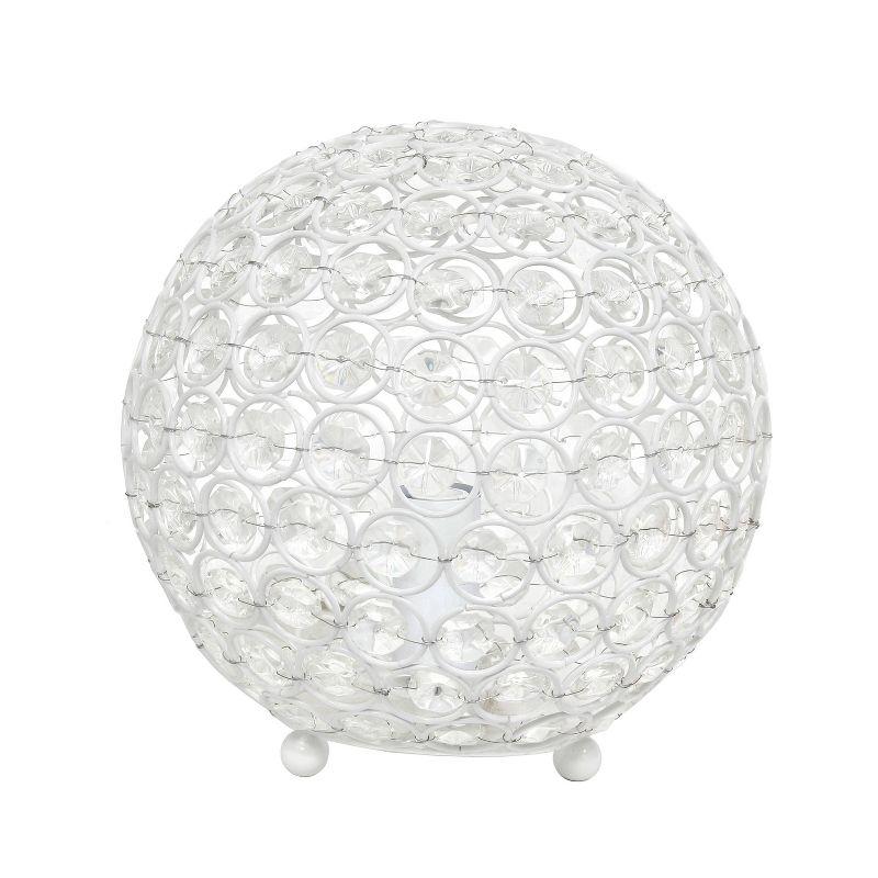 White Crystal Sequin Table Lamp for Kids Nursery