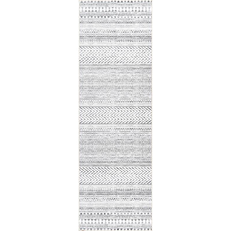 Nuloom Kira Pet Friendly Machine Washable Geometric Area Rug, Runner 2' 6" x 8', Grey
