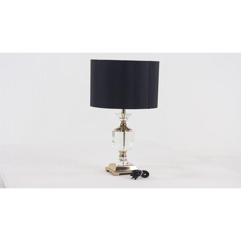 Crystal Table Lamp with Drum Shade Gold - Olivia & May: Faux Silk Shade, No Assembly, Modern Decor