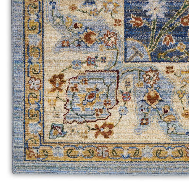 Nourison Majestic MST03 Blue/Ivory/Red Indoor Area Rug - 5'6 x 8'