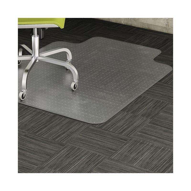 Lorell - Standard Lip Low-pile Chairmat - Carpeted Floor - Lip Size 10" - Vinyl - Clear - 48"