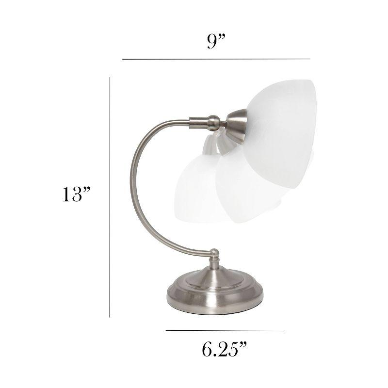Elegant Designs Mini Modern Bankers Desk Lamp with Touch Dimmer Control Base Brushed Nickel