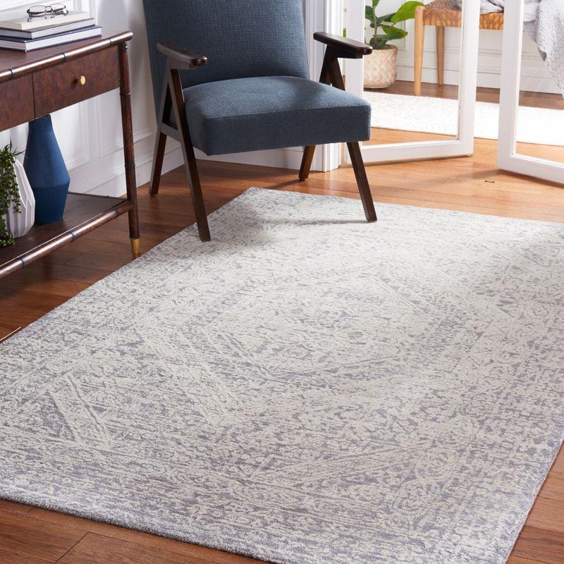 Ivory and Gray Hand-Tufted Wool Area Rug, 8' x 10'