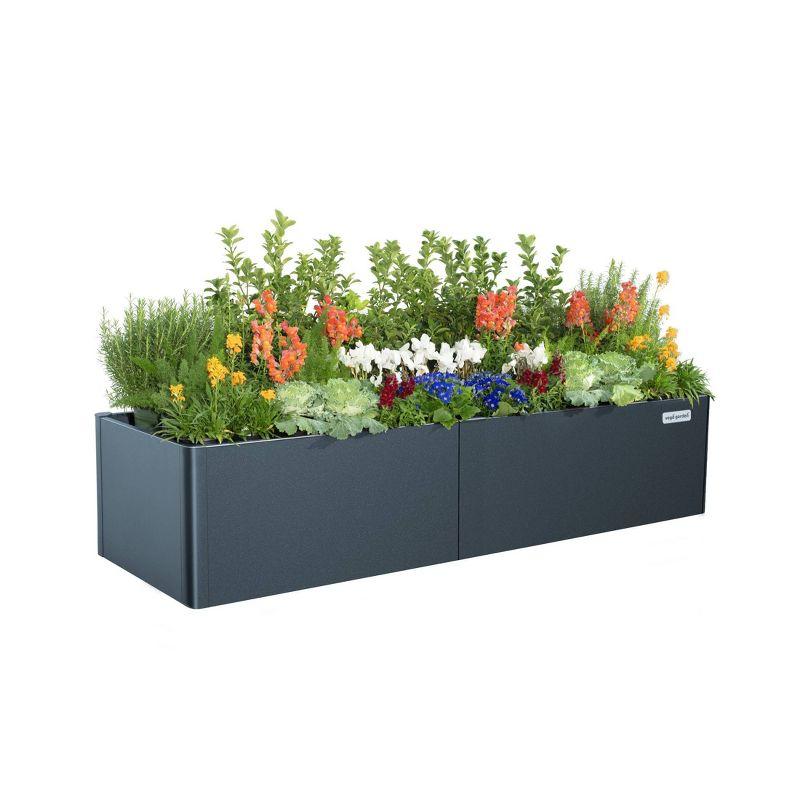 Modern 17" Tall Metal Outdoor Long Planter Box