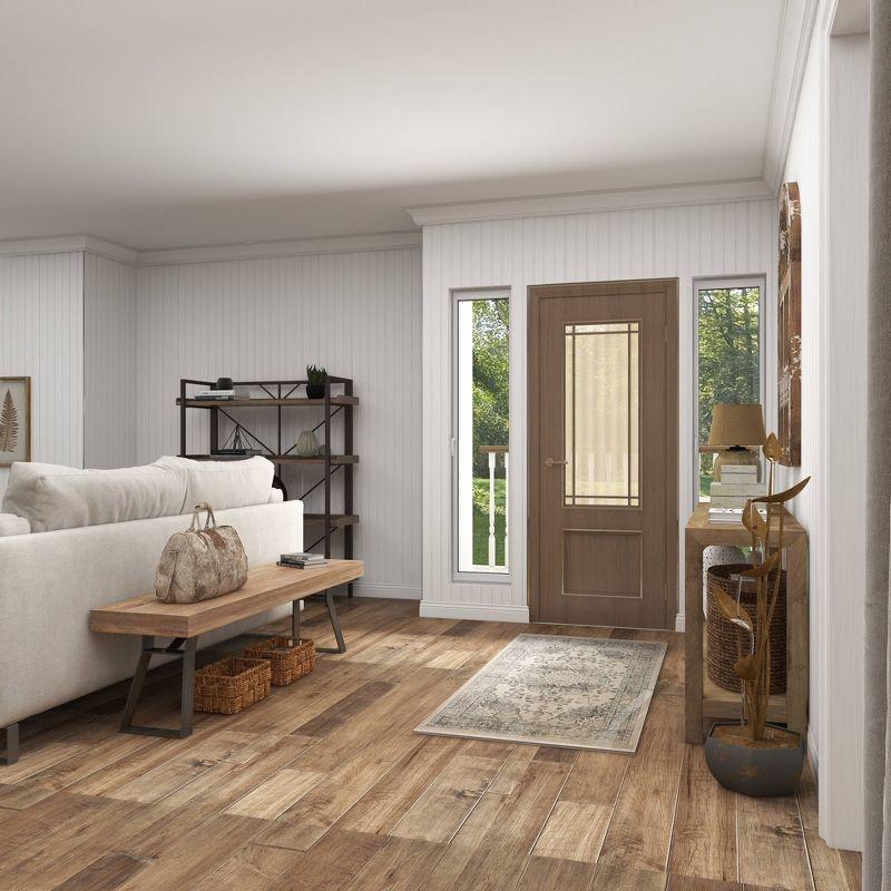 Natural Solid Wood Bench Light Brown - Olivia & May: Rustic Entryway, 3-Person Seating