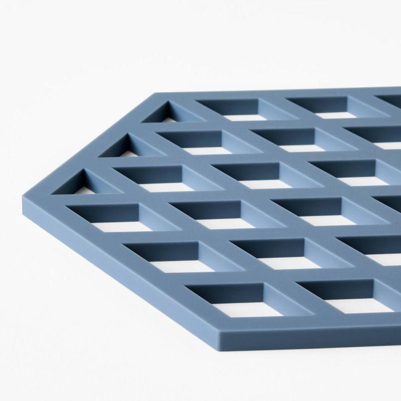 Silicone Trivet Blue - Figmint™: Heat-Resistant Silicone, Dishwasher-Safe, 8" Square for Hot Dishes