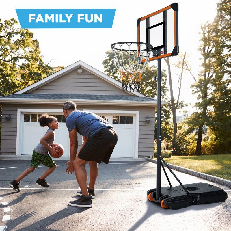 Best Choice Products Kids Height-Adjustable Basketball Hoop, Portable Game w/ 2 Wheels, Square Backboard