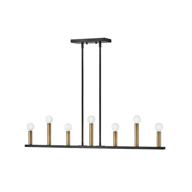 Lark Lazlo 7 - Light Chandelier in  Black/Lacquered Brass