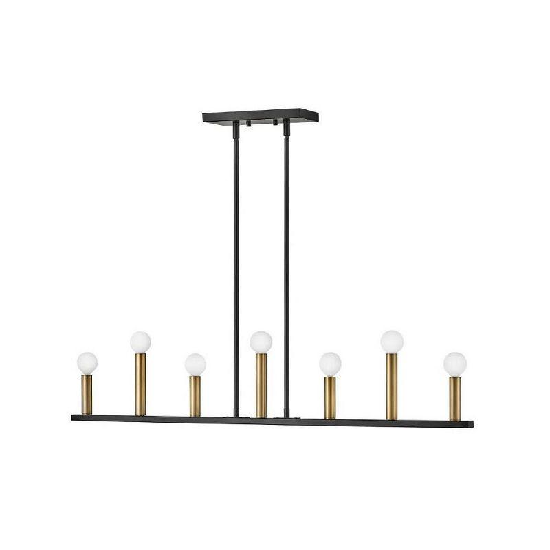 Lazlo Sleek Black and Brass 7-Light Linear Chandelier