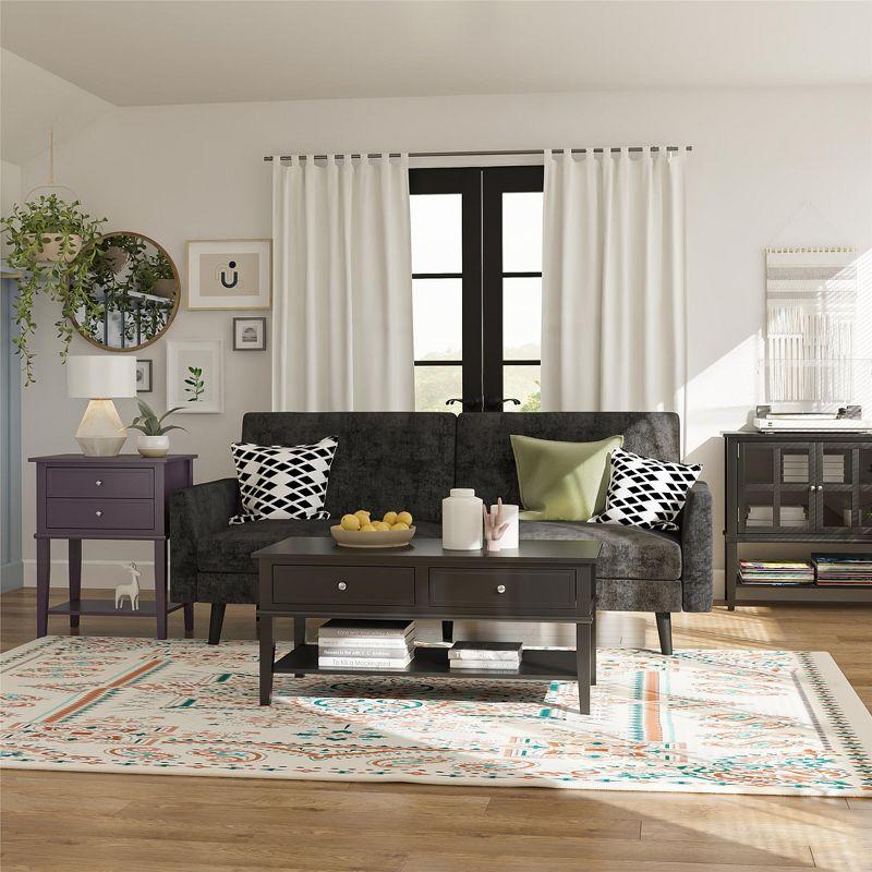 Ameriwood Home Franklin Accent Table with 2 Drawers, Purple