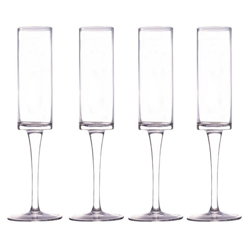 Champagne Flutes - Hand-Blown Crystal Mimosa Glasses (6oz/180mL)